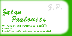 zalan paulovits business card